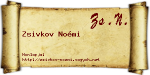 Zsivkov Noémi névjegykártya